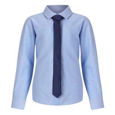 Designer boy's light blue oxford shirt and tie